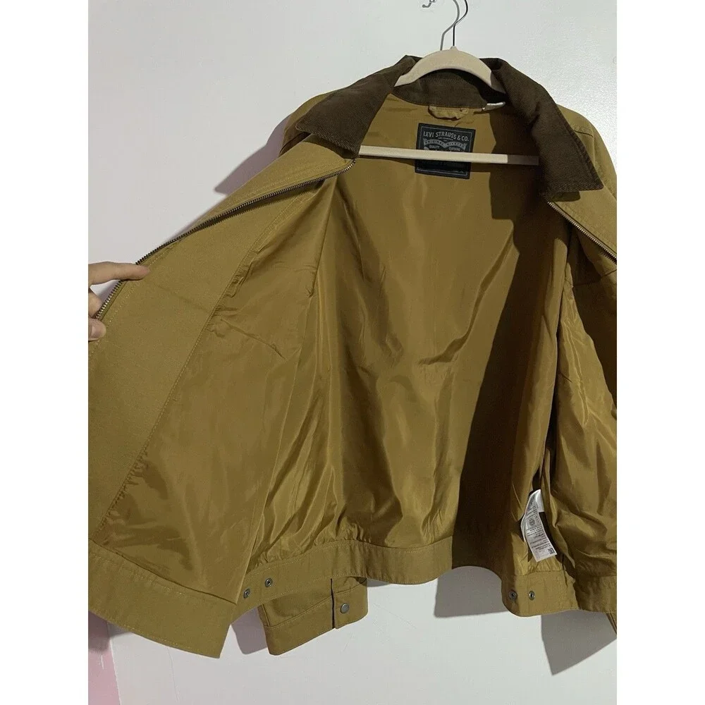 Levis‎ Canvas Depot Jacket Mens XL Brown Corduroy Collar Trucker Barn Utility